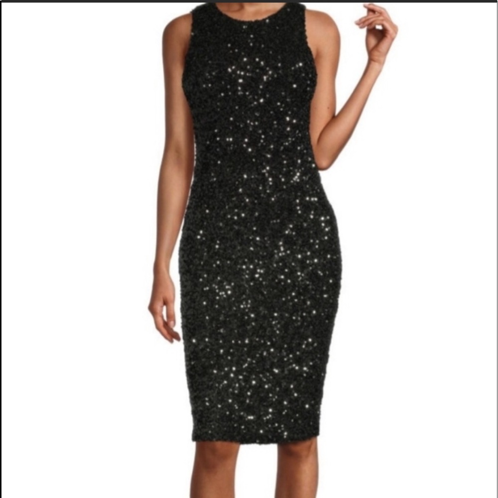 MARK & JOHN BY GOPAL Sequins Cocktail Silk Dress